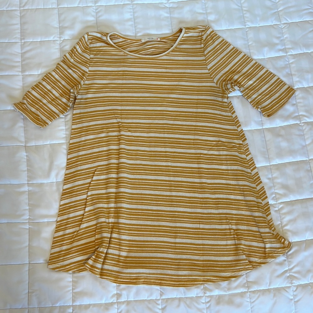 Yellow and white striped shirt